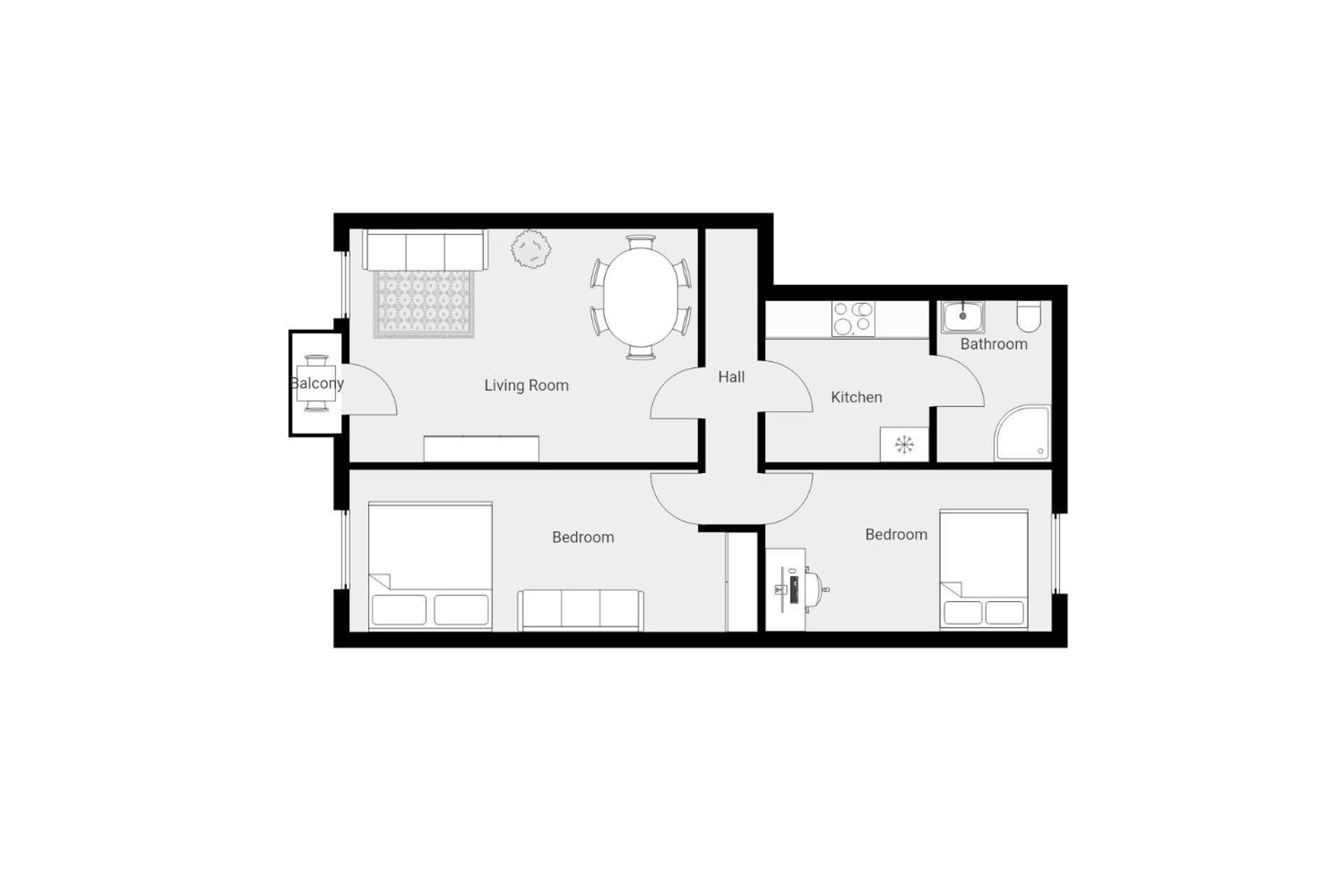 Zen - 2 Bedrooms - Kitchen - Balcony Apartment *